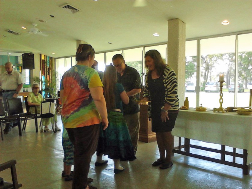 Jennifer and Peri take communion